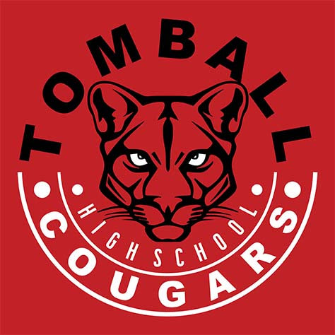 Close-up of Tomball High School Cougars Classic Unisex Red T-shirt 19