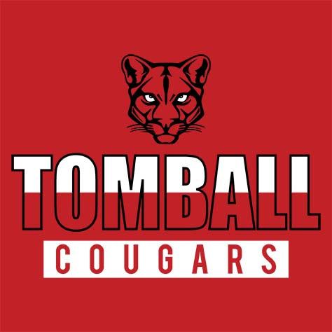 Close-up of Tomball High School Cougars Classic Unisex Red T-shirt 23