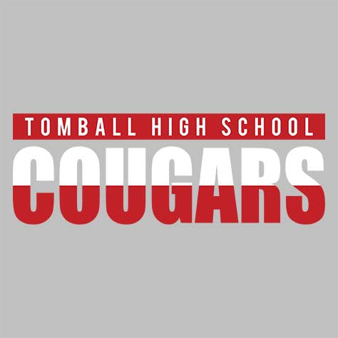 Close-up of Tomball High School Cougars Unisex 3/4 sleeve Raglan T-shirt 25