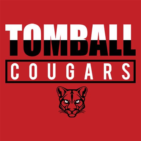 Close-up of Tomball High School Cougars Classic Unisex Red T-shirt 29