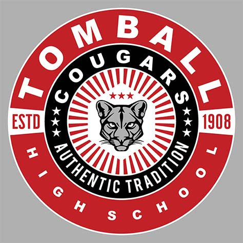 Close-up of Tomball Cougars Premium Grey Hoodie - Design 30