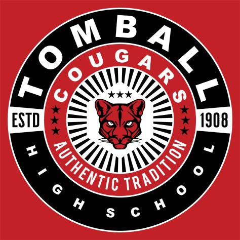 Close-up of Tomball High School Cougars Classic Unisex Red T-shirt 30