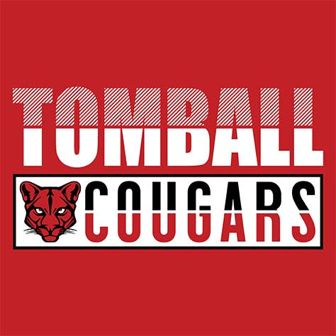 Close-up of Tomball High School Cougars Red Classic Unisex Hoodie 31