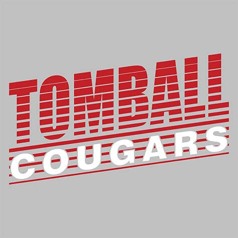 Close-up of Tomball High School Cougars Unisex 3/4 Sleeve Raglan T-shirt 01