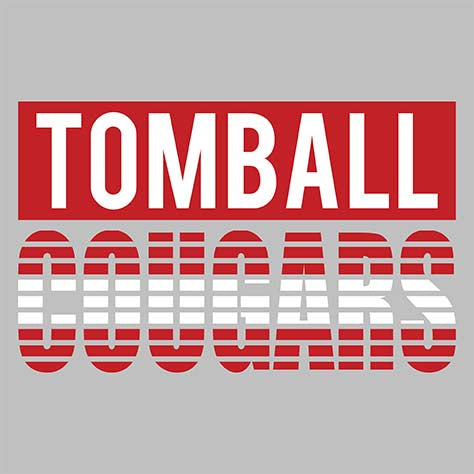 Close-up of Tomball High School Cougars Unisex 3/4 Sleeve Raglan T-shirt 35