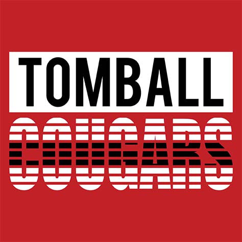 Close-up of Tomball High School Cougars Classic Unisex Red T-shirt 35