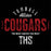 Close-up of Tomball Cougars Premium Black Hoodie - Design 40