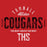 Close-up of Tomball High School Cougars Red Classic Unisex Hoodie 40