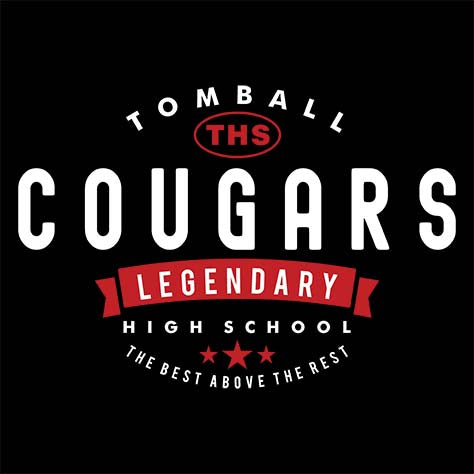 Close-up of Tomball Cougars Premium Black Hoodie - Design 44