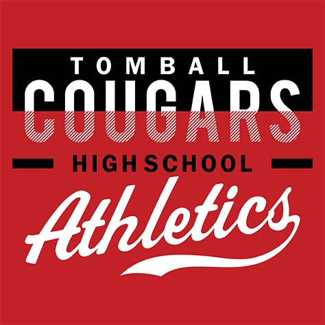 Close-up of Tomball High School Cougars Premium Red Unisex T-shirt 48