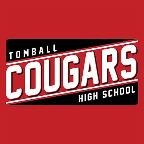 Close-up of Tomball High School Cougars Classic Unisex Red T-shirt 84