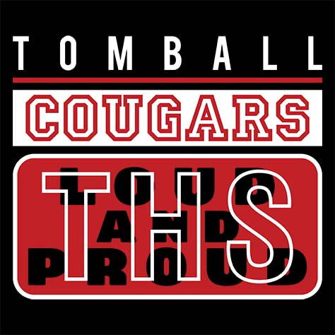 Close-up of Tomball High School Cougars Premium Black Unisex T-shirt 86