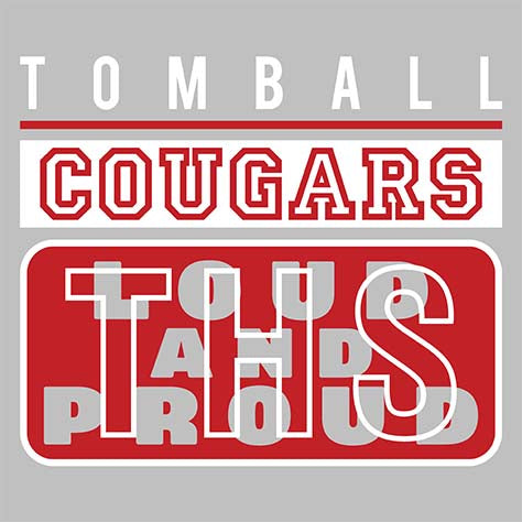 Close-up of Tomball Cougars Premium Grey Hoodie - Design 86