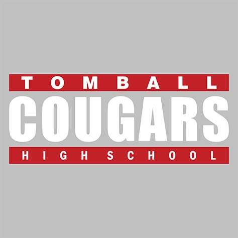 Close-up of Tomball High School Cougars Unisex 3/4 Sleeve Raglan T-shirt 98