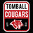 Close-up view of Tomball High School Cougars Women's Black T-shirt 001