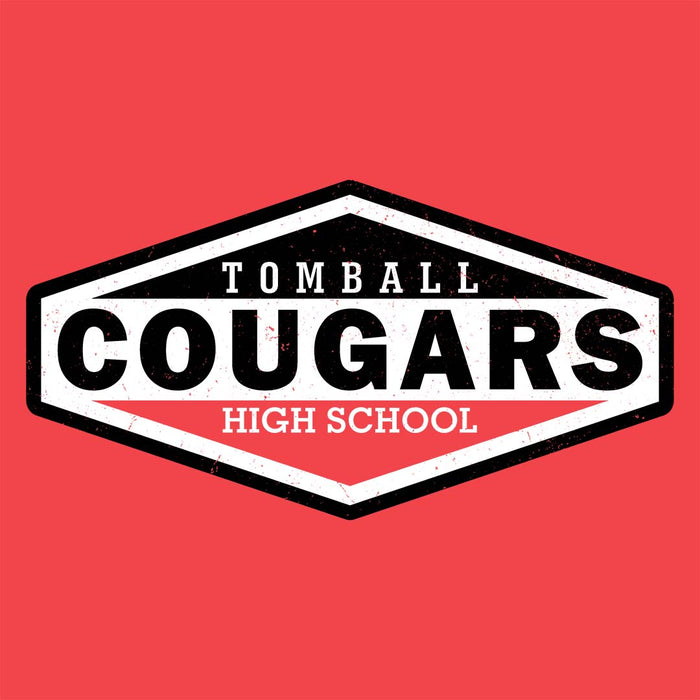 Close-up view of Tomball High School Cougars Women's Red Heather T-shirt 009