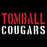 Close-up view of Tomball High School Cougars Women's Black T-shirt 017