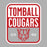 Close-up of Tomball High School Cougars Unisex 3/4 sleeve Raglan T-shirt 01