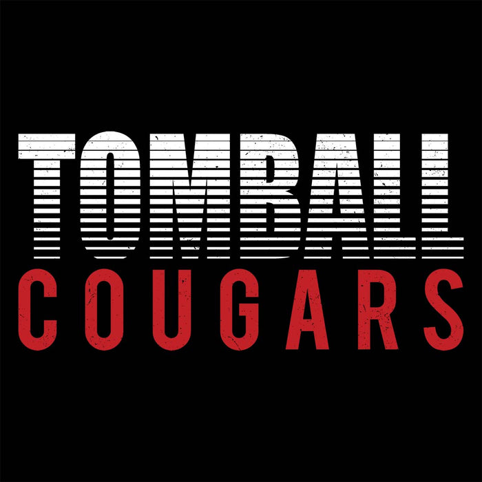 Close-up view of Tomball High School Cougars Women's Black T-shirt 024