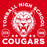 Close-up view of Tomball High School Cougars Red Classic Unisex T-shirt 208