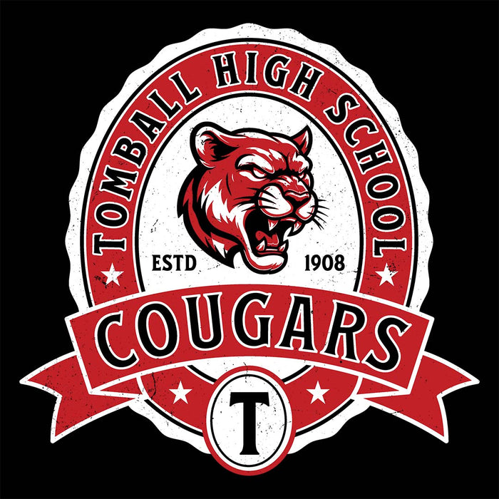 Close-up view of Tomball High School Cougars Black Classic Unisex T-shirt 212