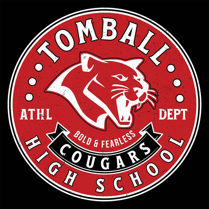 Close-up view of Tomball High School Cougars Black Classic Unisex T-shirt 215