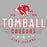 Close-up view of Tomball High School Cougars Unisex 3/4 sleeve Raglan T-shirt 217