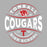 Close-up view of Tomball High School Cougars Unisex 3/4 sleeve Raglan T-shirt 218