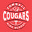 Close-up view of Tomball High School Cougars Women's Red Heather T-shirt 218