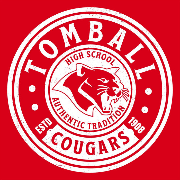 Close-up view of Tomball High School Cougars Red Classic Unisex T-shirt 220