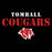 Close-up view of Tomball High School Cougars Women's Black T-shirt 222