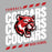 Close-up view of Tomball High School Cougars Unisex 3/4 sleeve Raglan T-shirt 223