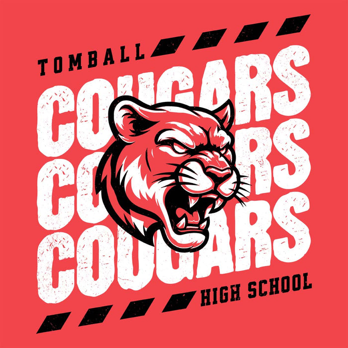 Tomball High School Cougars Women's Red Heather T-shirt 223