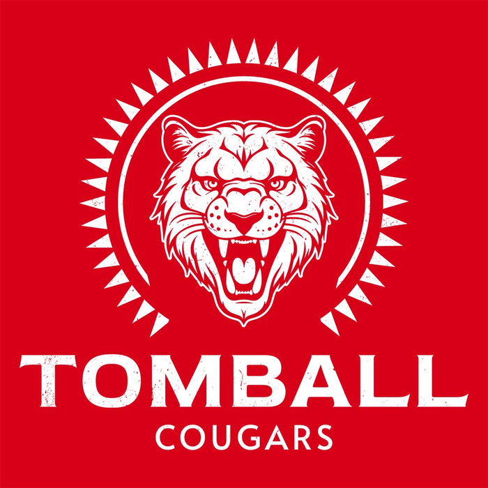 Close-up view of Tomball High School Cougars Red Classic Unisex T-shirt 226