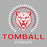 Close-up view of Tomball High School Cougars Unisex 3/4 sleeve Raglan T-shirt 226