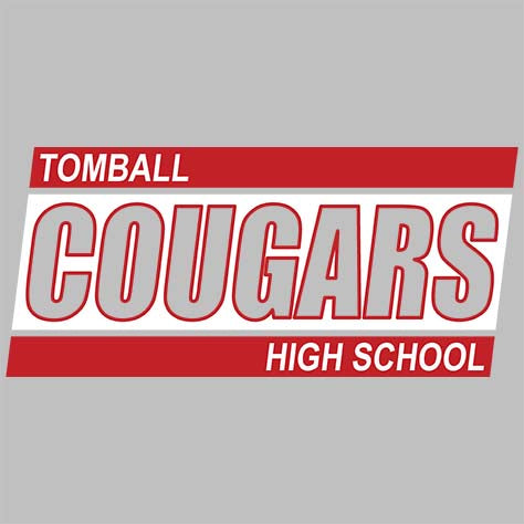 Close-up of Tomball High School Cougars Unisex 3/4 Sleeve Raglan T-shirt 72