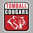 Close-up view of Tomball High School Cougars Unisex 3/4 sleeve Raglan T-shirt 001