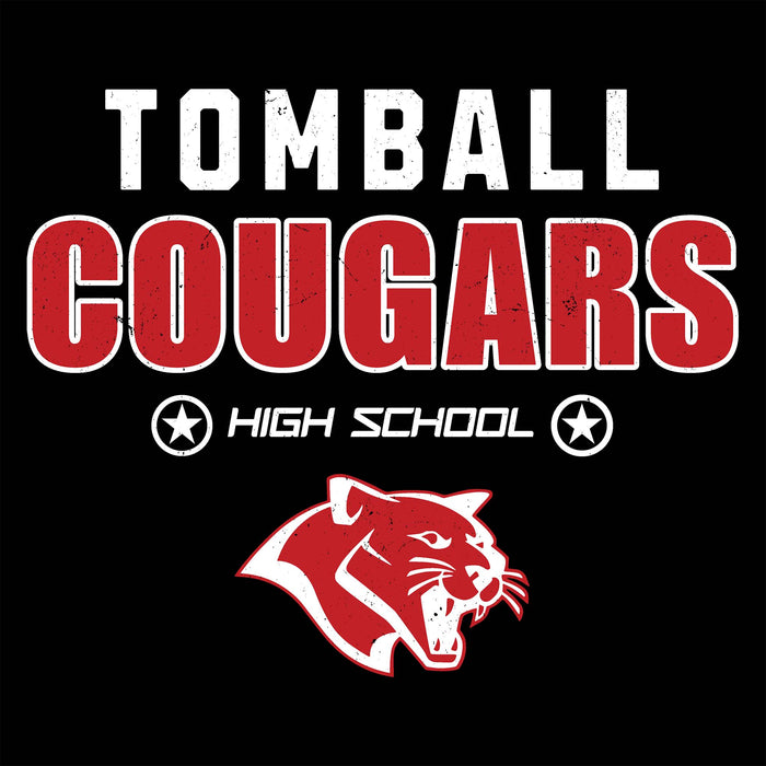Close-up view of Tomball High School Cougars Classic Unisex Black T-shirt 003
