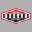 Close-up view of Tomball High School Cougars Unisex 3/4 sleeve Raglan T-shirt 009