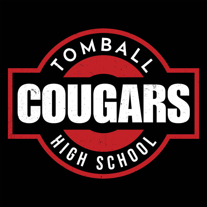 Close-up view of Tomball High School Cougars Classic Unisex Black T-shirt 011