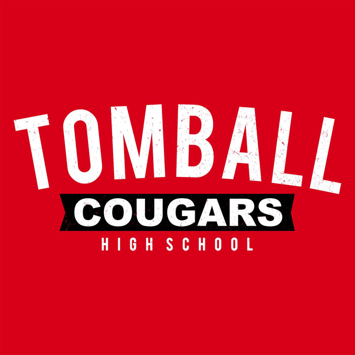 Close-up view of Tomball High School Cougars Classic Unisex Red T-shirt 021