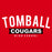 Tomball Cougars High School logo featuring the words 'TOMBALL COUGARS HIGH SCHOOL' in white and black on a solid red background. Tomball High School Cougars Women's Red SoftStyle T-shirt 021