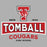 Close-up view of Tomball High School Cougars Unisex 3/4 sleeve Raglan T-shirt 202