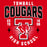 A red, white, and black Tomball Cougars high school graphic design featuring a large stylized 'T' with a cougars head mascot, the words 'TOMBALL COUGARS' and 'HIGH SCHOOL', and 'EST. 1908'. Tomball High School Cougars Classic Unisex Red T-shirt 204