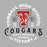 Close-up view of Tomball High School Cougars Unisex 3/4 sleeve Raglan T-shirt 206