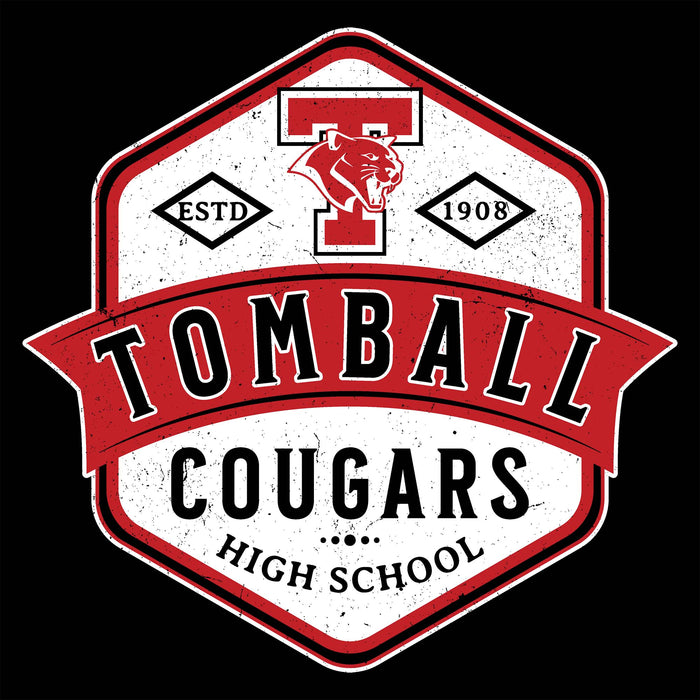 Close-up view of Tomball High School Cougars Classic Unisex Black T-shirt 209
