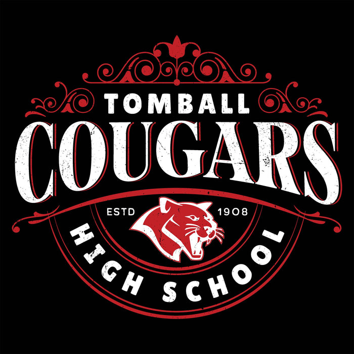 Close-up view of Tomball High School Cougars Classic Unisex Black T-shirt 211