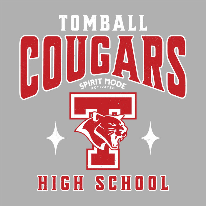 Close-up view of Tomball High School Cougars Classic Unisex Grey T-shirt 213