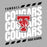 Close-up view of Tomball High School Cougars Unisex 3/4 sleeve Raglan T-shirt 223