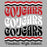 A graphic design featuring the word 'COUGARS' repeated three times in red, white, and black stylized fonts, with red and black wavy stripes above and below, and 'Tomball High School' in black script at the bottom, all on a solid gray background. Tomball High School Cougars Classic Unisex Grey T-shirt 227